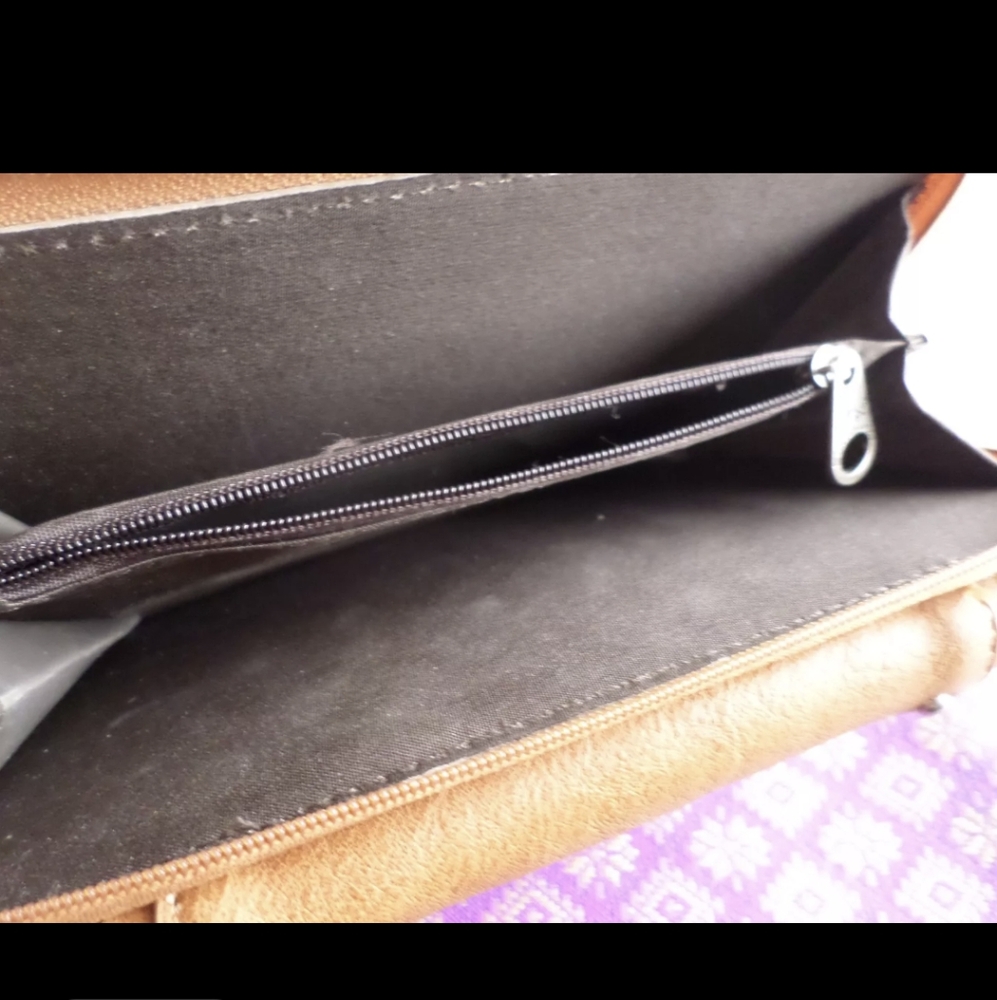 Montana West brown leather zip & snap close wallet braided detail - Picture 9 of 10